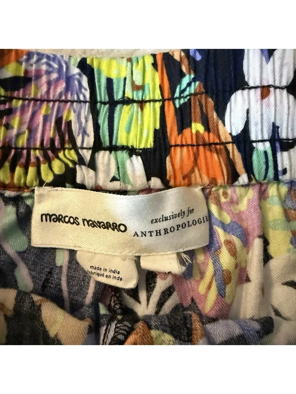 Marcos Navarro Anthropologie Floral Shorts Women XXS Tassel Boho Pull On